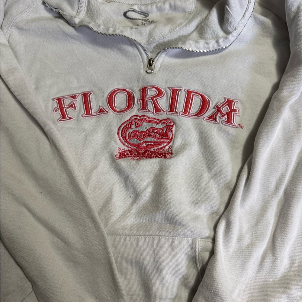 Florida Gators White Quarter-Zip Hoodie